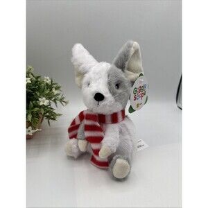 Gigglescape White & Gray Mouse W/Striped Scarf Plush Stuffed Toy Animal Gift NWT